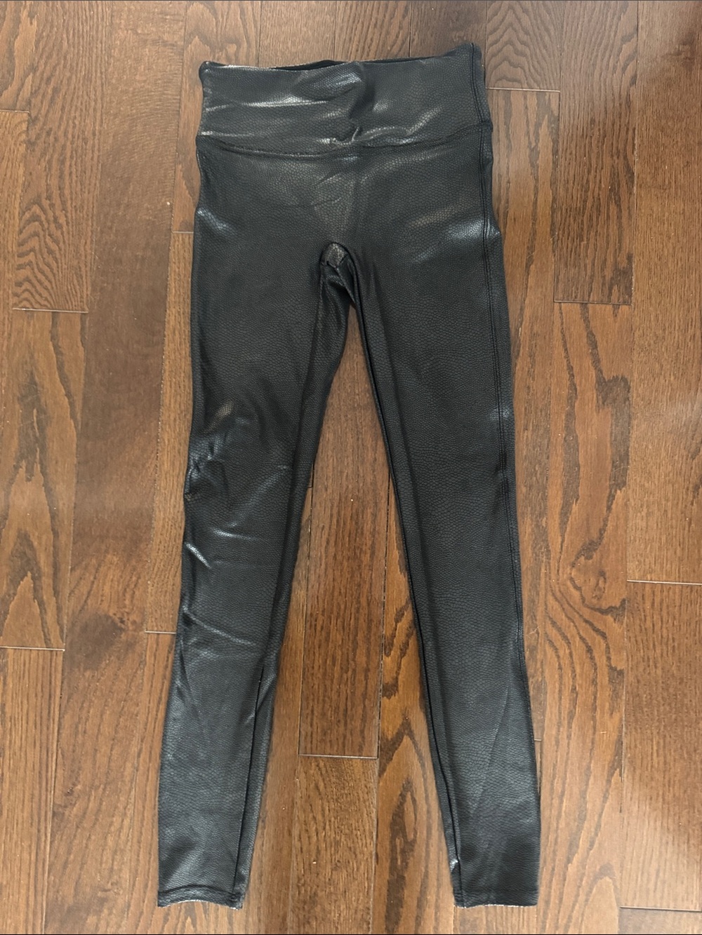 SPANX Black Faux Leather-Look Leggings
